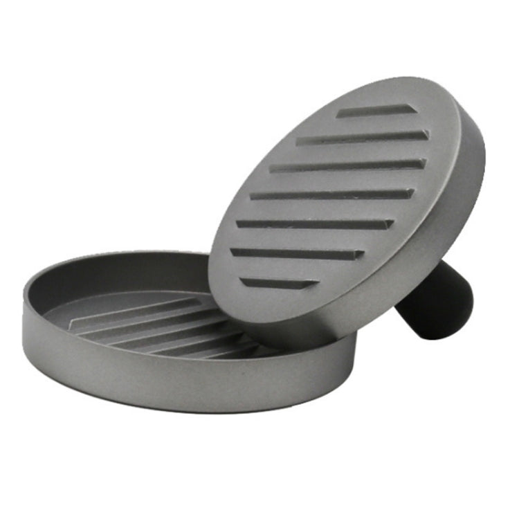 Stampo per hamburger in lega di alluminio per uso alimentare per uso domestico Rivestimento antiaderente per cucina Stampo per hamburger con 40 fogli di carta siliconata, 1PC Black Handle