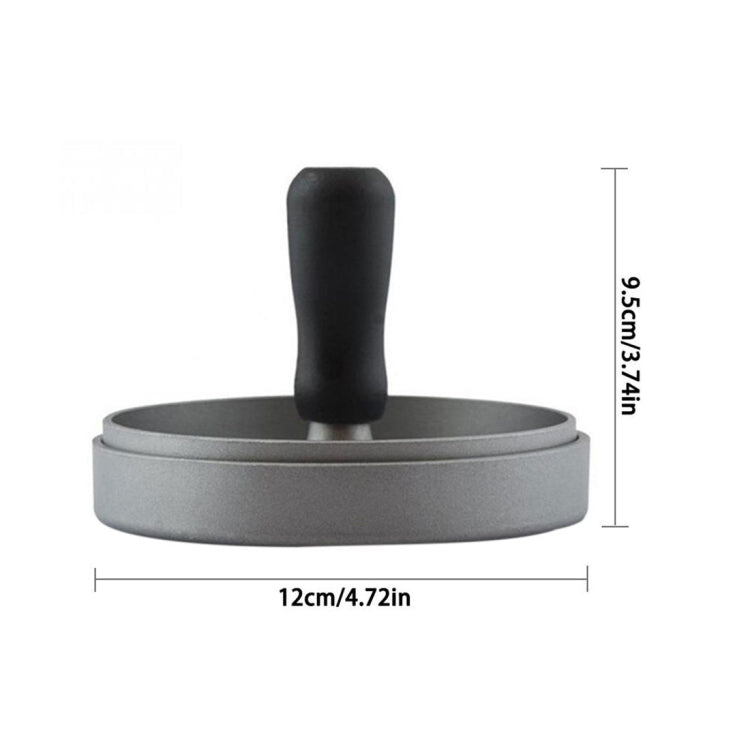 Stampo per hamburger in lega di alluminio per uso alimentare per uso domestico Rivestimento antiaderente per cucina Stampo per hamburger con 40 fogli di carta siliconata, 1PC Black Handle