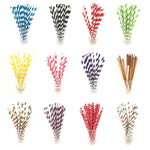 50 PCS Colore degradabile Protezione ambientale Paglia di carta a righe Paglia di carta Kraft usa e getta, Kraft Paper Straw(Gold), Kraft Paper Straw(Star), Kraft Paper Straw(Red Blue), Kraft Paper Straw(Red Green)