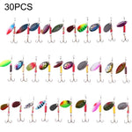 HENGJIA SPB30 30 PCS Set di paillettes Paillettes in metallo Esca finta Esca per la pesca del branzino fresco, Lunghezza: da 2,5 a 4 cm, Insaccato, Bagged