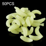 HENGJIA SO106 50 PCS 20mm Simulazione Pane Esca Vermi Mezzaluna Esca morbida A cavallo Pesce Verme Esca Attrezzi da pesca