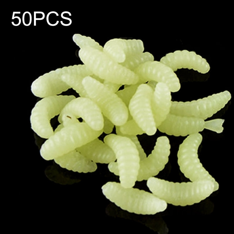 HENGJIA SO106 50 PCS 20mm Simulazione Pane Esca Vermi Mezzaluna Esca morbida A cavallo Pesce Verme Esca Attrezzi da pesca