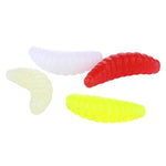 HENGJIA SO106 50 PCS 20mm Simulazione Pane Esca Vermi Mezzaluna Esca morbida A cavallo Pesce Verme Esca Attrezzi da pesca