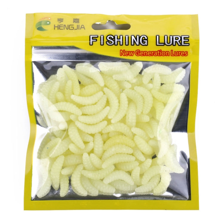HENGJIA SO106 50 PCS 20mm Simulazione Pane Esca Vermi Mezzaluna Esca morbida A cavallo Pesce Verme Esca Attrezzi da pesca