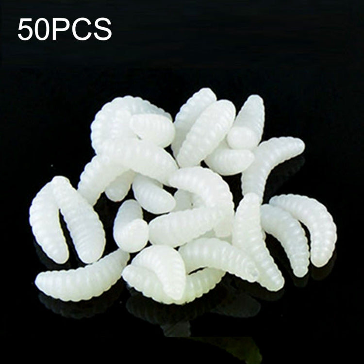 HENGJIA SO106 50 PCS 20mm Simulazione Pane Esca Vermi Mezzaluna Esca morbida A cavallo Pesce Verme Esca Attrezzi da pesca