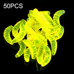 HENGJIA SO106 50 PCS 20mm Simulazione Pane Esca Vermi Mezzaluna Esca morbida A cavallo Pesce Verme Esca Attrezzi da pesca