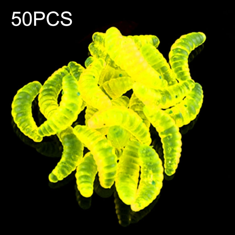 HENGJIA SO106 50 PCS 20mm Simulazione Pane Esca Vermi Mezzaluna Esca morbida A cavallo Pesce Verme Esca Attrezzi da pesca