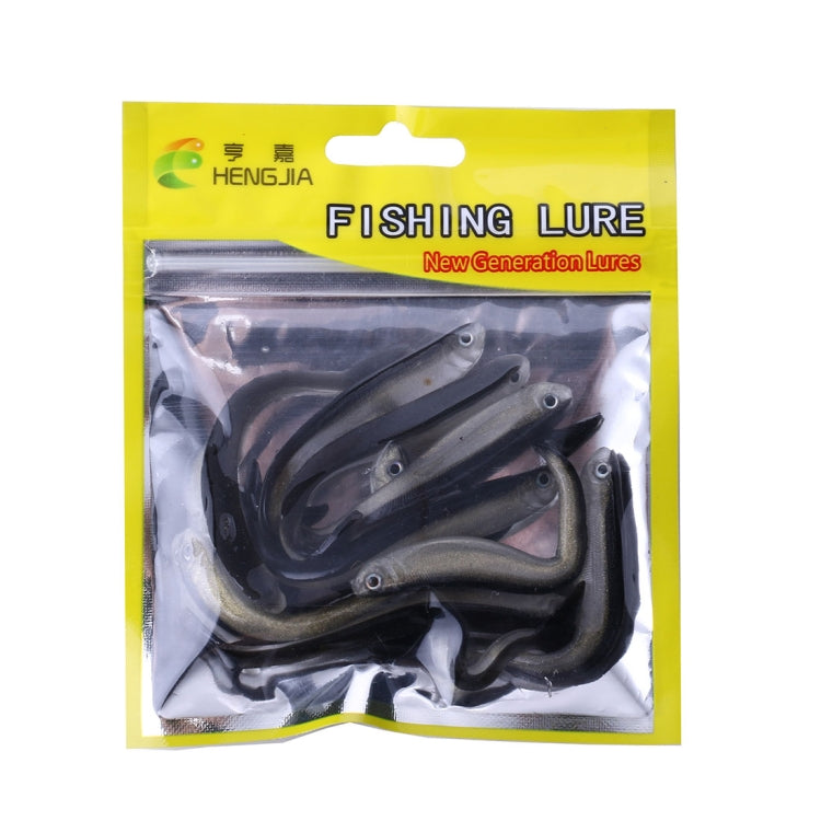 HENGJIA SO101 10 PZ 8cm/2.4g Loach Soft Bait Bicolore Piccolo Pesce Strada Soft Fishing Lure per la Pesca in Mare