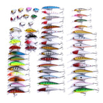 HENGJIA Set056 56 PCS Set di paillettes Paillettes in metallo Esca finta Set di esche per la pesca del branzino fresco, lunghezza: da 3 a 10 cm, insaccato, Bagged