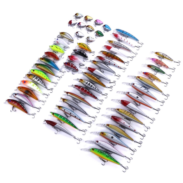 HENGJIA Set056 56 PCS Set di paillettes Paillettes in metallo Esca finta Set di esche per la pesca del branzino fresco, lunghezza: da 3 a 10 cm, insaccato, Bagged