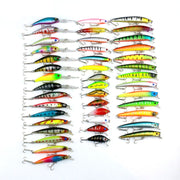 HENGJIA Set002 43 Pezzi Set di Paillettes Paillettes in Metallo Esche False Set di Esche da Pesca per Spigola Fresca, Lunghezza: da 5 a 10,5 cm, in Scatola