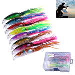 HENGJIA JIZ002 10 cm/16,6 g 8 pezzi Esche rigide a forma di calamari a forma di polpo grande Esche da pesca a tiro lungo Esche da attrezzatura per pesca in mare e pesca d'acqua dolce, in scatola, 8 PCS Boxed