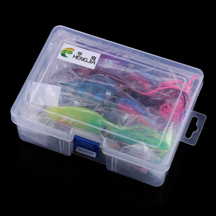 HENGJIA JIZ002 10 cm/16,6 g 8 pezzi Esche rigide a forma di calamari a forma di polpo grande Esche da pesca a tiro lungo Esche da attrezzatura per pesca in mare e pesca d'acqua dolce, in scatola, 8 PCS Boxed