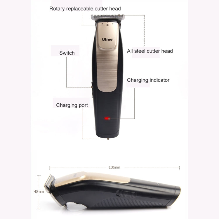Ufree U-512 Tagliacapelli professionale per parrucchieri ricaricabile con testo inciso piccolo tagliacapelli, spina europea