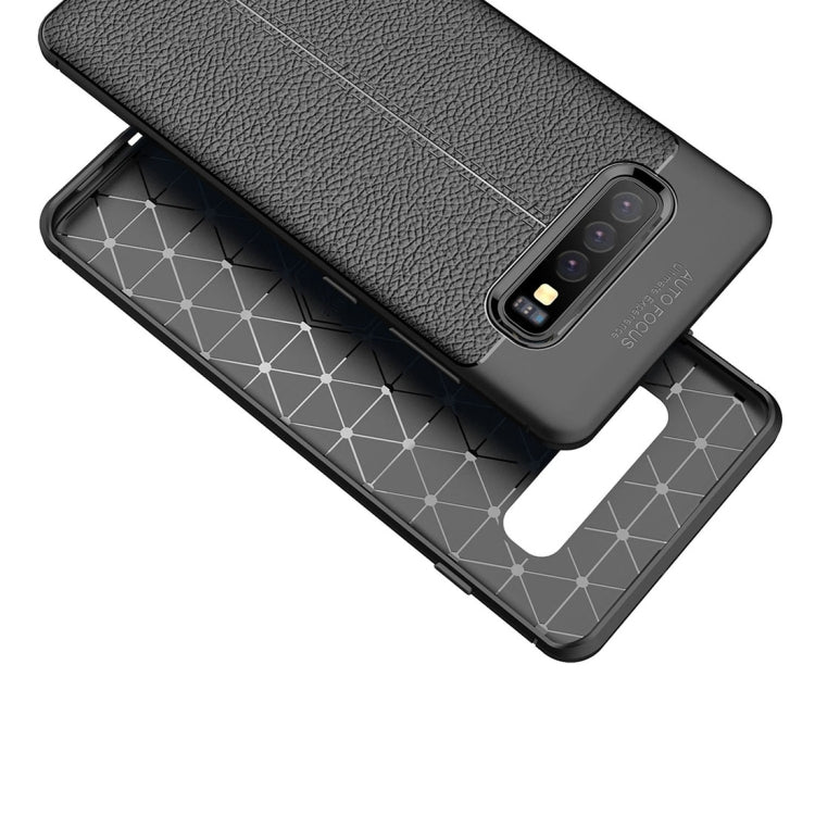 Custodia TPU con texture Litchi per Samsung Galaxy S10+