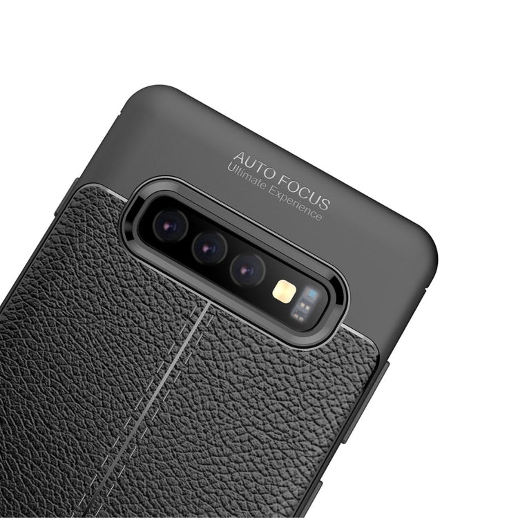 Custodia TPU con texture Litchi per Samsung Galaxy S10+