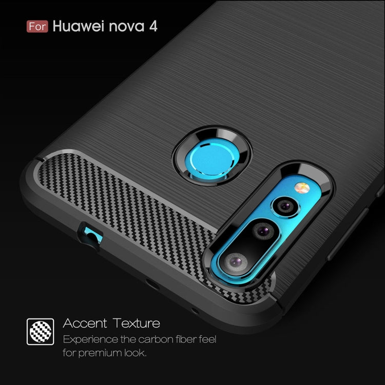 Custodia in TPU fibra di carbonio per Huawei Nova 4