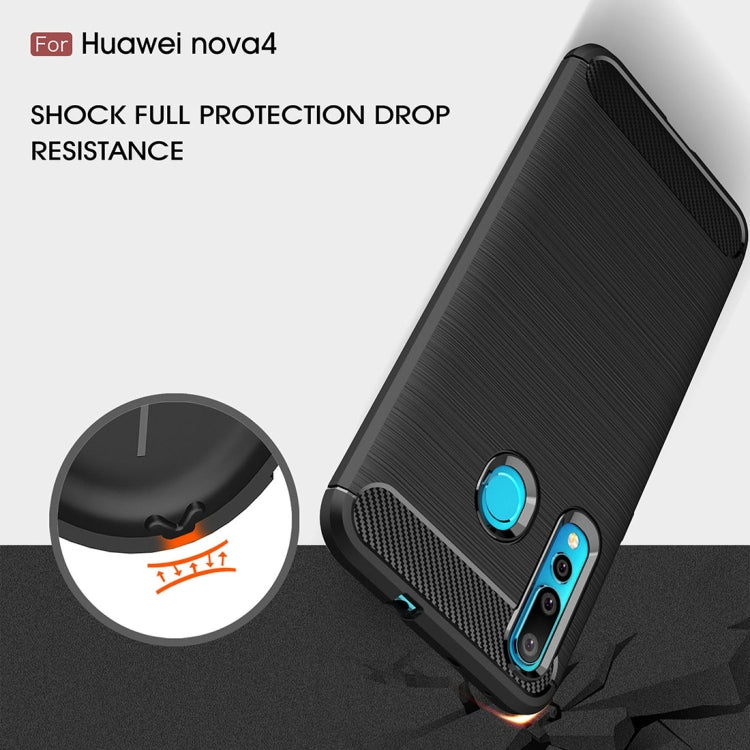 Custodia in TPU fibra di carbonio per Huawei Nova 4