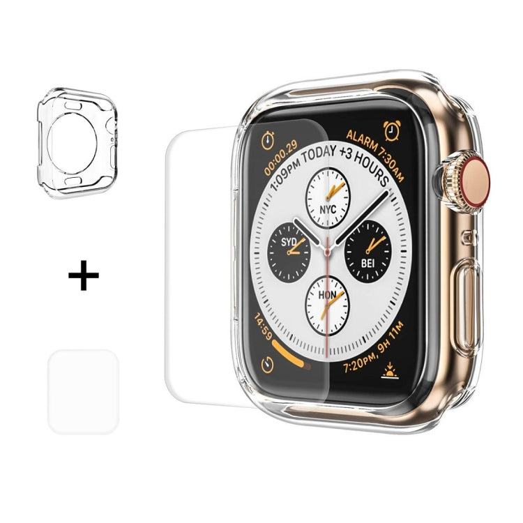 ENKAY Hat-Prince 2 in 1 Guscio protettivo semi-rivestito in TPU + Proteggi schermo 3D a schermo intero in PET curvo HD per Apple Watch Series 4 40mm, F Apple Watch Series 6 / 5 / 4 / SE 3 / SE 2 / SE 1 40mm