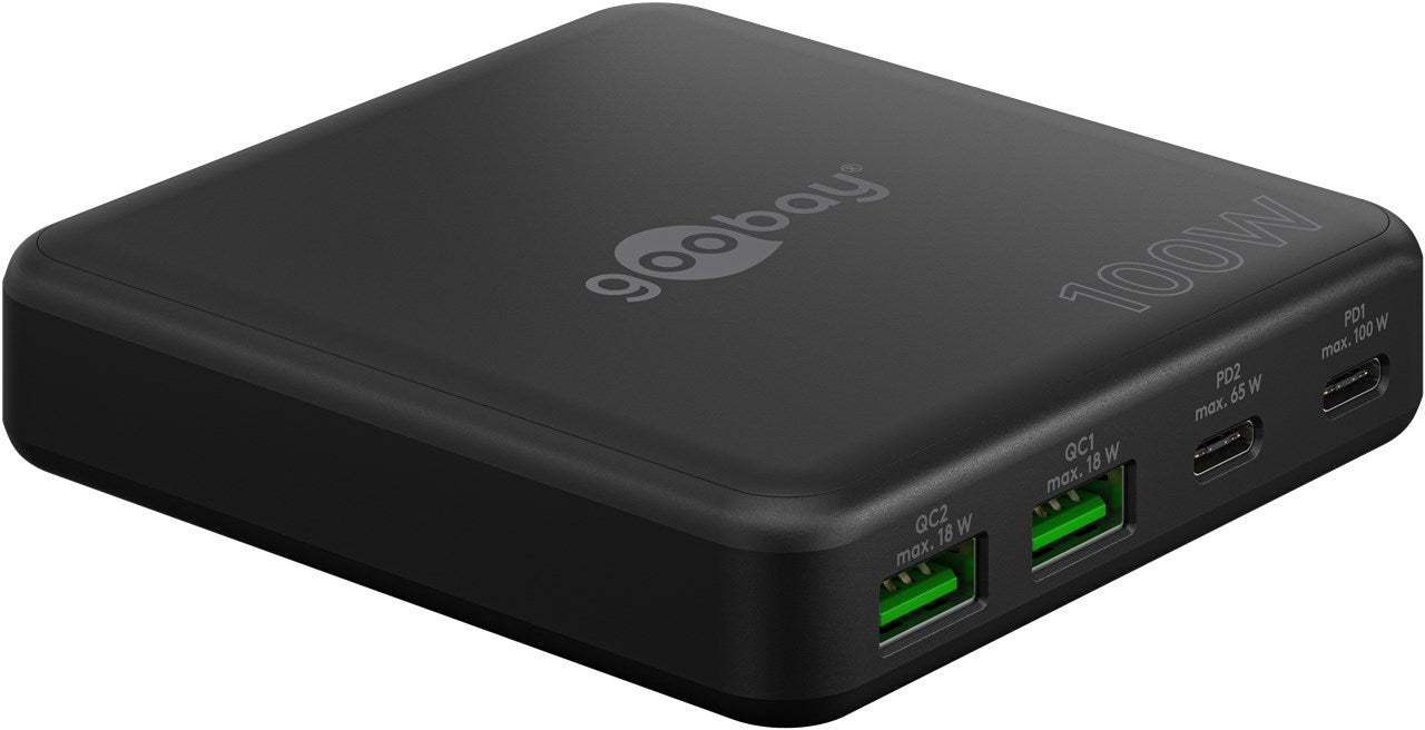 Caricatore da tavolo multiport USB-C PD GaN 100 W nero