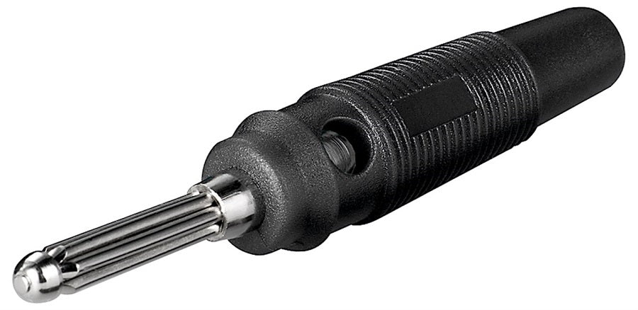 Connettore a banana con foro trasversale di 4 mm nero