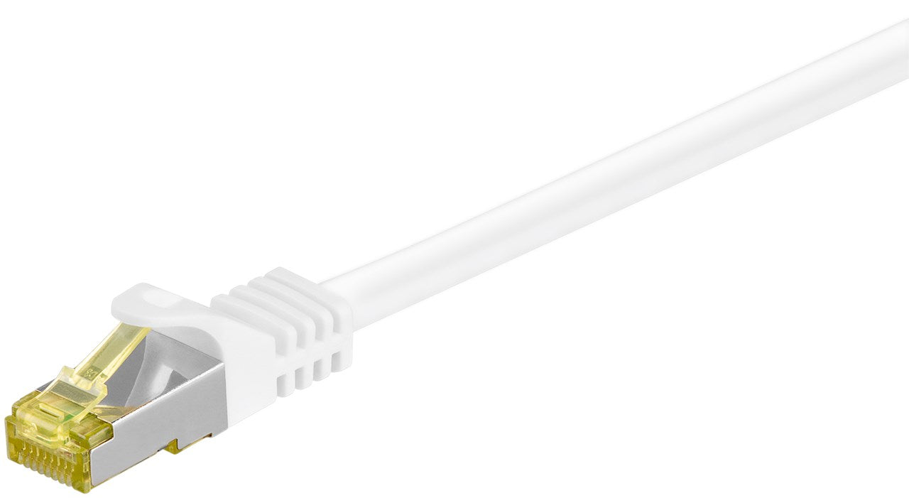 RJ45 cavo patch CAT 6A S/FTP PiMF 500 MHz con cavo grezzo CAT 7  bianco guaina per cavo senza alogeni LSZH rame connettore RJ45 CAT 6A