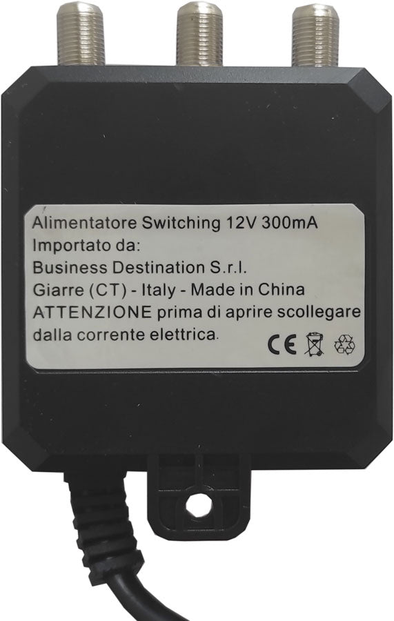 Alimentatore antenna TV 12V 300mA 2 uscite 8053323551935 MT200