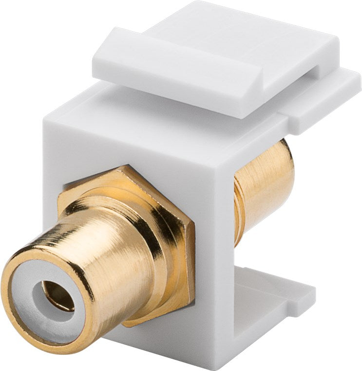 Modulo Keystone Cinch/RCA 2 prese RCA  bianco dorato