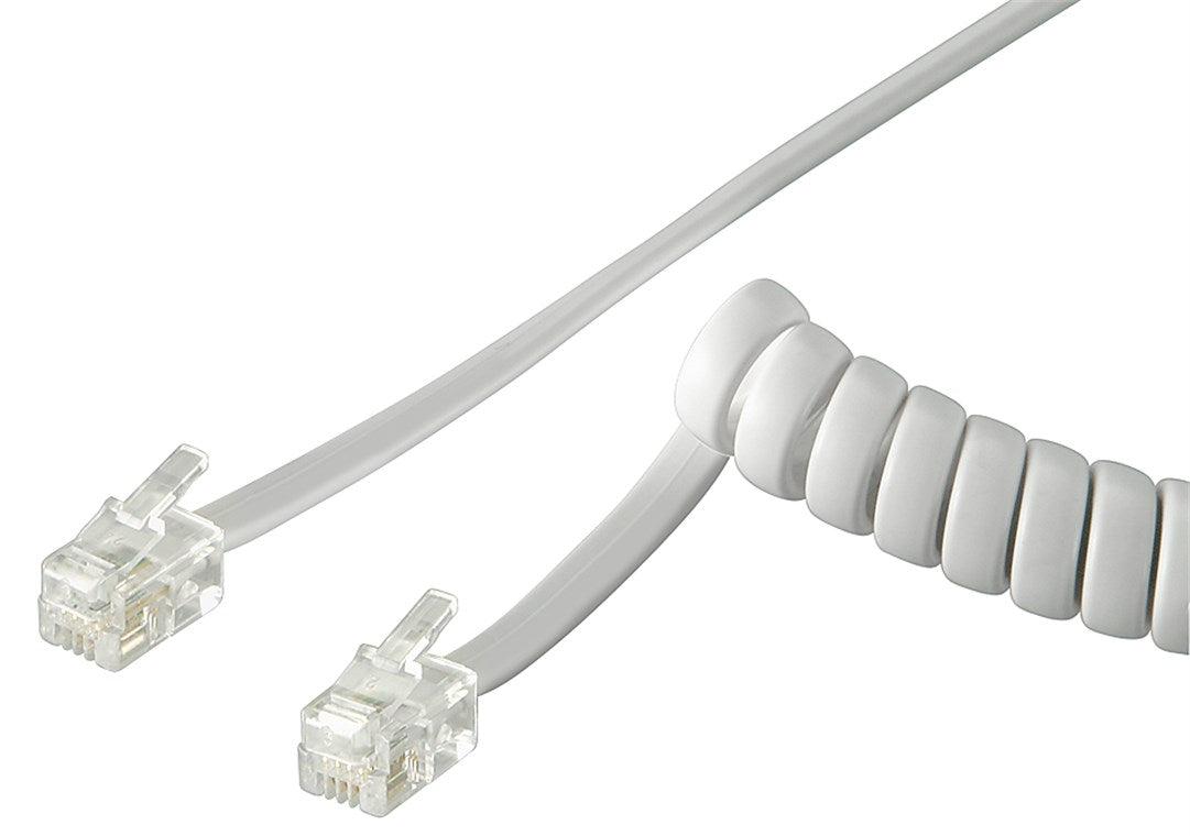 Cavo Telefonico Spirale conduttore di alluminio placcato di rame CCA Spina RJ10 4P4C - Spina RJ10 4P4C