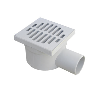 Chiusino orientabile sifonato ribassato in PP grigio con scarico laterale CHL10/50 1CHL10/50 E6150