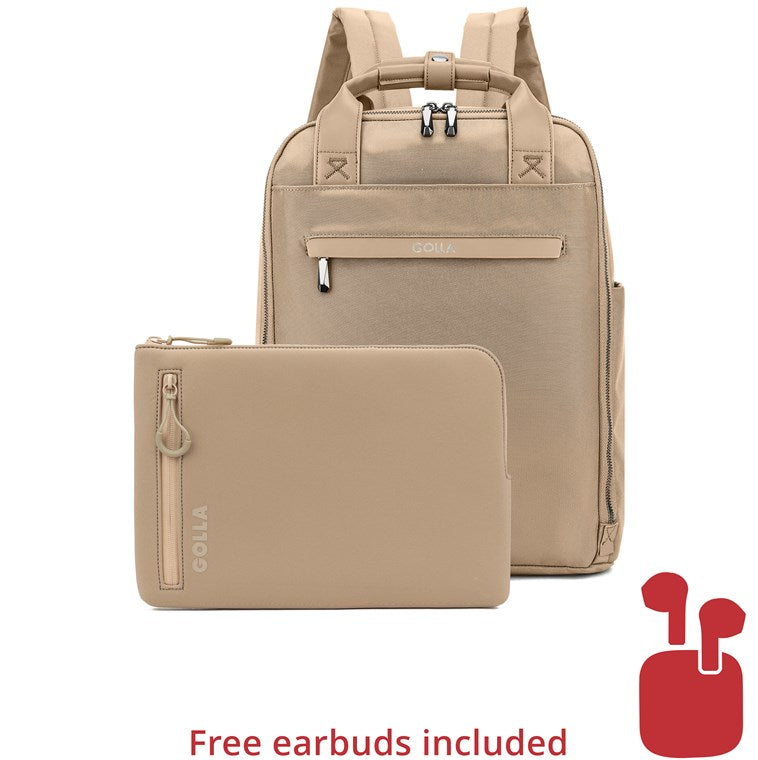 Set di zaino e custodia per laptop da 14 pollici Coffee