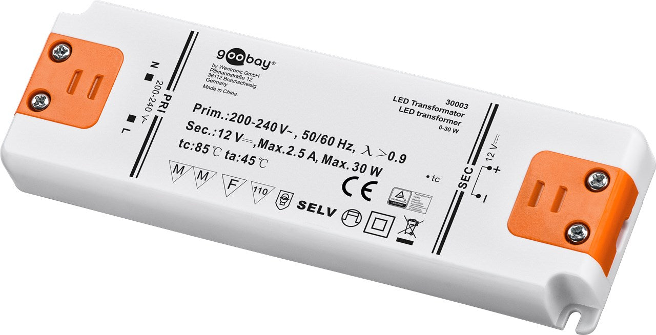 Trasformatore LED 12 V DC/30 W