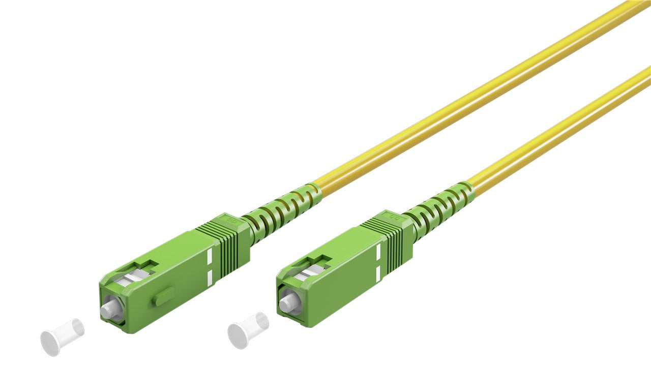 Cavo in fibra ottica Singlemode OS2 Yellow giallo Simplex 05 m fibra ottica FOC Spina SC-APC 8° - Spina SC-APC 8° guaina senza alogeni LSZH