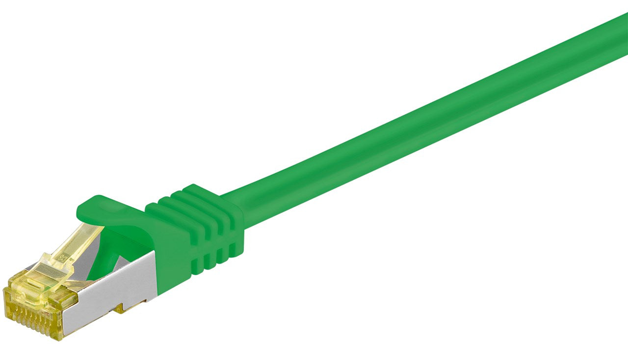 RJ45 cavo patch CAT 6A S/FTP PiMF 500 MHz con cavo grezzo CAT 7  Verde guaina per cavo senza alogeni LSZH rame connettore RJ45 CAT 6A 20 m