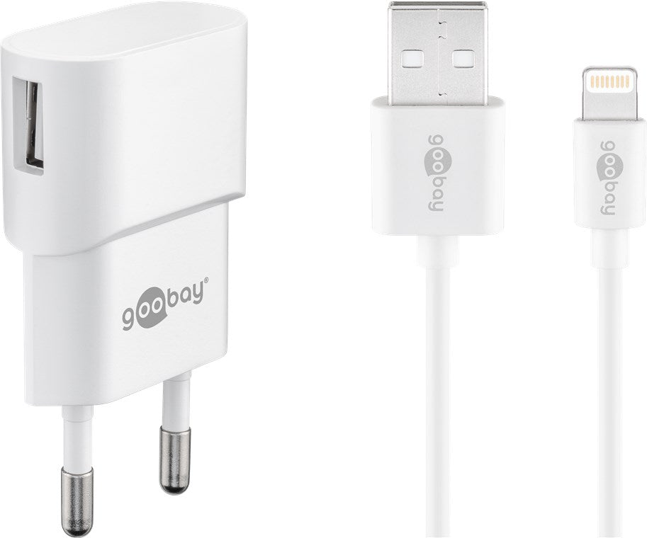 Set di ricarica Apple Lightning 5 W Alimentazione con cavo Apple Lightning 1 m bianco