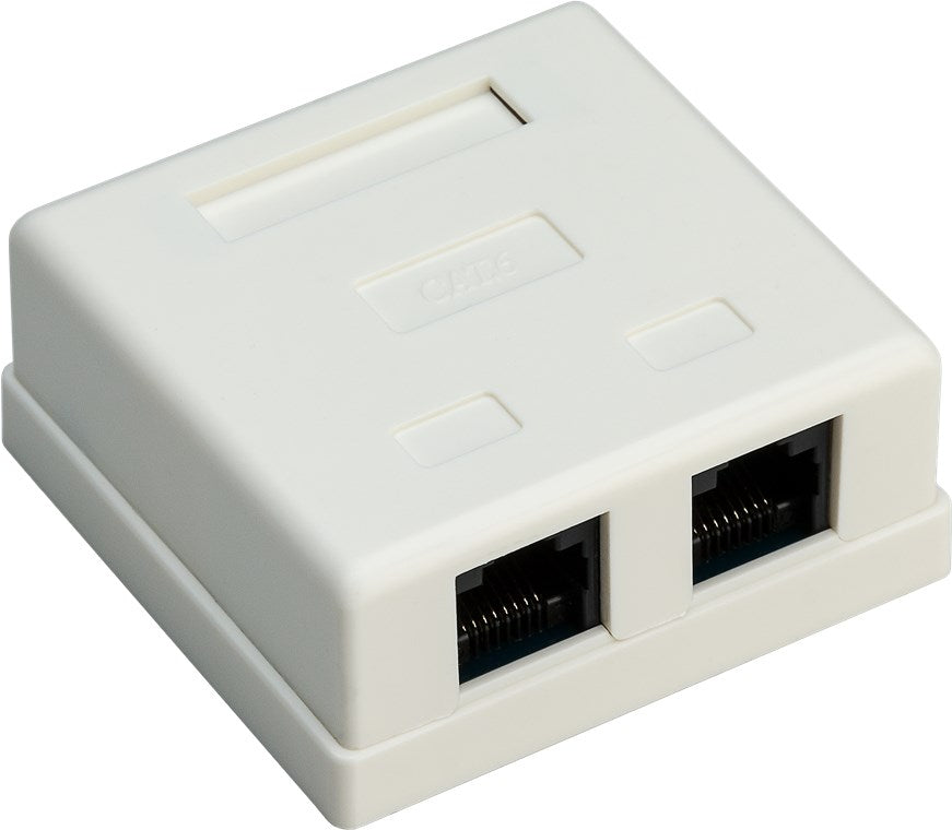 Presa di collegamento rete RJ45 a 2 porta CAT 6 UTP bianco