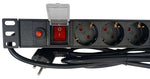 Multipresa 8 posti Schuko per armadio rack 19" con interruttore luminoso E6000