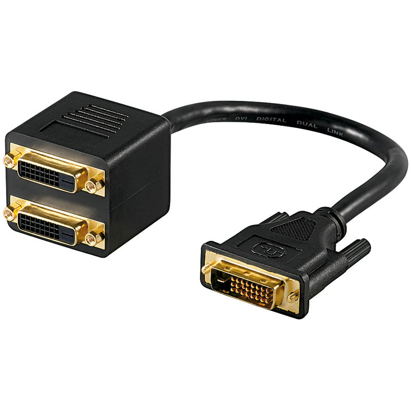 Cavo Adattatore accoppiatore DVI-D M a 2 DVI-D F Contatti Dorati M440
