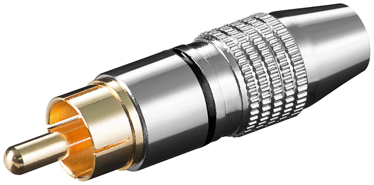 Connettore RCA maschio nero in metallo