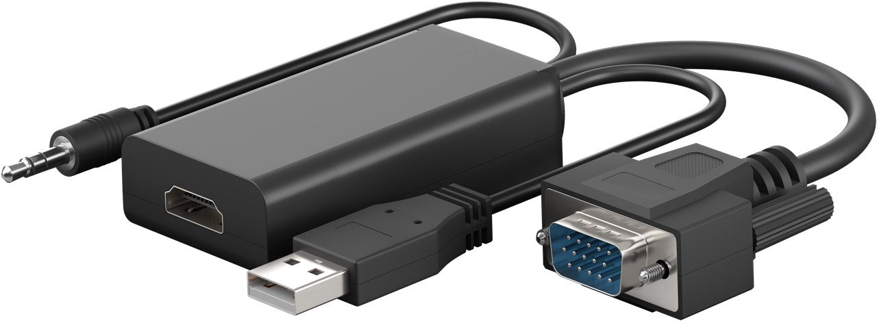 Convertitore da VGA a HDMI con jack audio da 35 mm