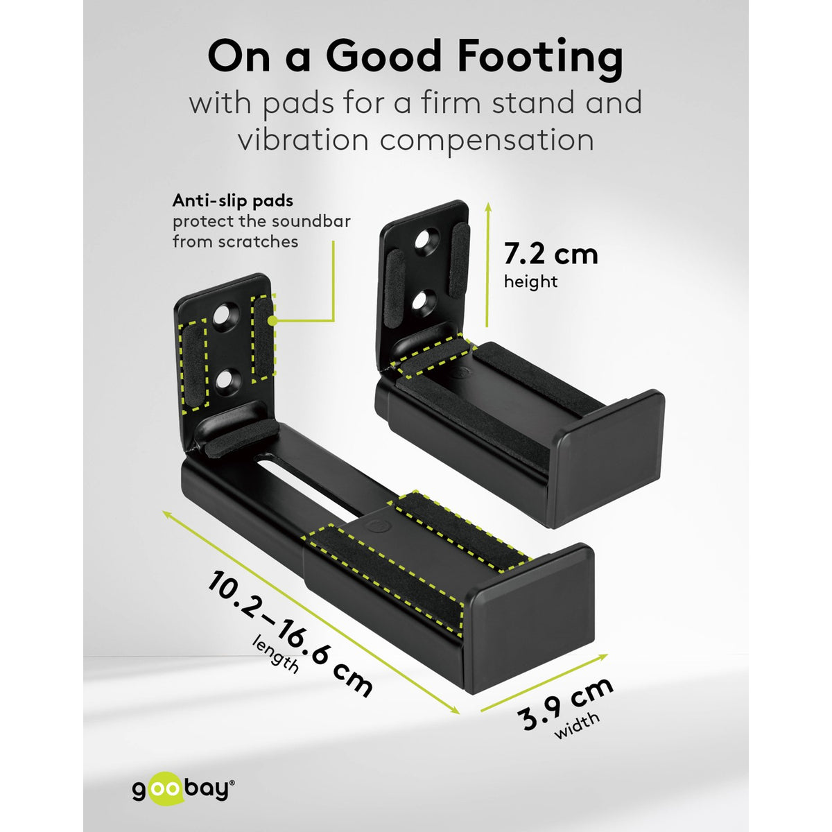 Supporto universale a parete per soundbar Goobay nero