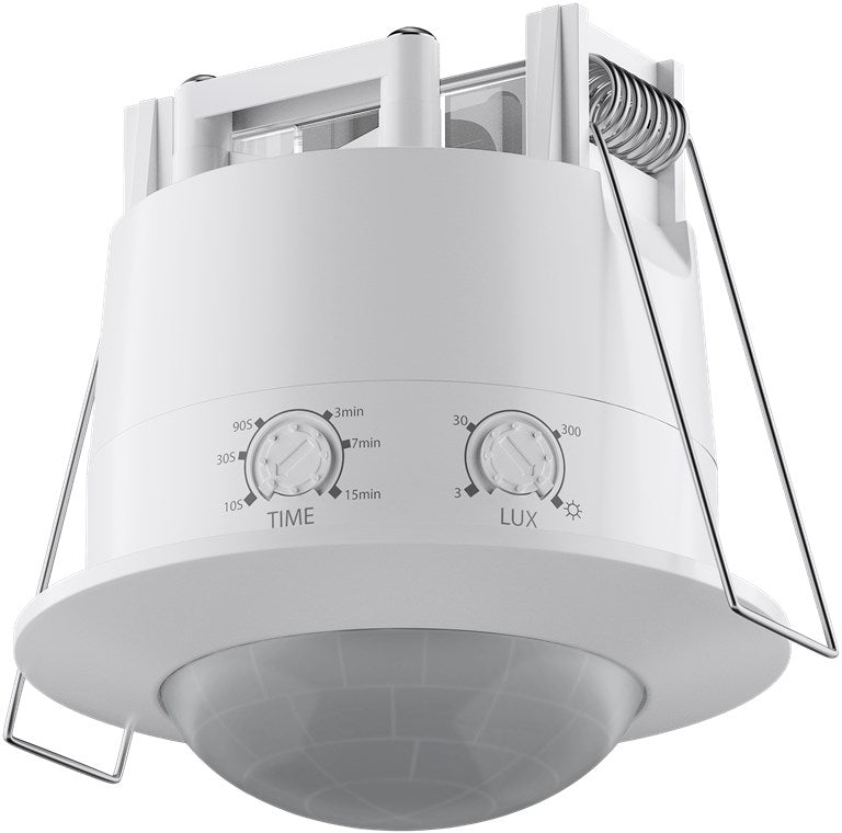 Rilevatore di movimento a infrarossi per installazione a incasso a soffitto rilevamento a 360° portata 6 m per interni IP20 adatto ai LED