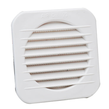 Griglia quadra da incasso circolare in PP bianco Ø 100 mm