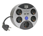 Multipresa con protezione da sovratensioni, 5 schuko, 2 USB, 2RJ45 - Kopp