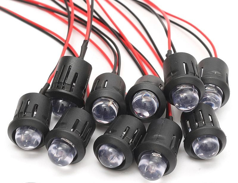 Indicatore LED 12V 10mm luce arancione confezione 10 pezzi