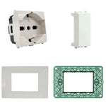 Kit presa Schuko Vimar Plana compatibile bianco 3 moduli  KITVIMAR100