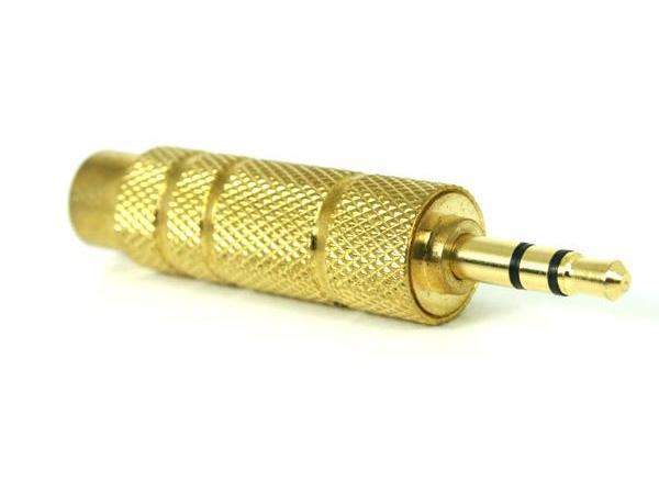 Adattatore Jack spina 3.5mm stereo presa 6.3mm stereo - dorato