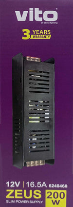 Trasformatore slim 12VDC 16.5A 200W