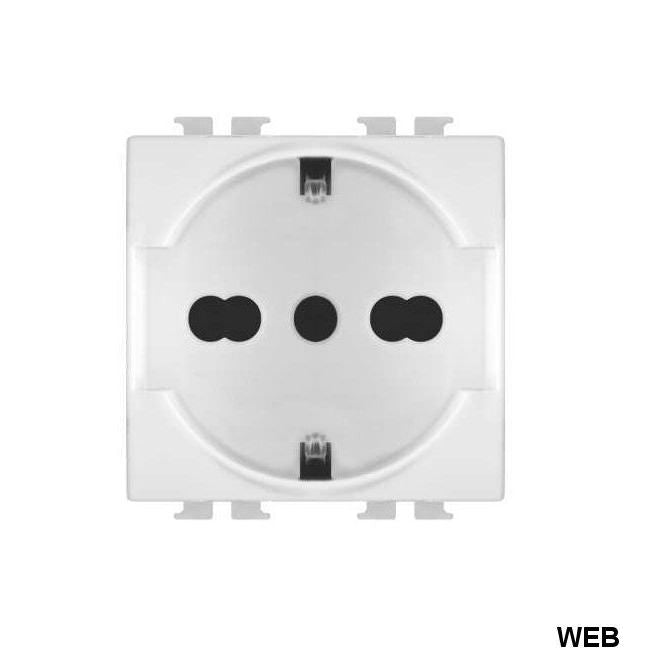Kit presa Schuko 16A compatibile BTicino Matix con placca e supporto 514B/Mtx 6970597462120  KITMATIX100