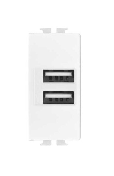Alimentatore doppia presa USB 5V 2A Bianco compatibile Matix